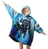 Custom Personalized Stitch Aloha Snug Oversized Wearable Hoodie Blanket