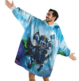 Custom Personalized Stitch Aloha Snug Oversized Wearable Hoodie Blanket