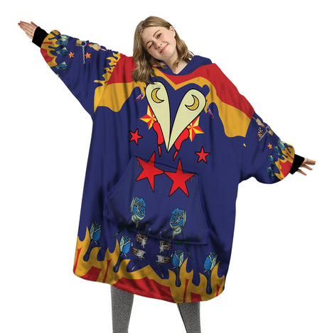 Personalized Snug Oversized Sherpa Wearable Harley Quinn Suicide Squad 2 Halloween Hoodie Blanket
