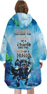 Custom Personalized Stitch Aloha Snug Oversized Wearable Hoodie Blanket