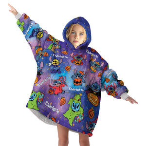 Personalized Snug Sherpa Oversized Wearable Stitchy Movie Characters Halloween Hoodie Blanket