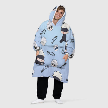 Personalized Anime Sato Snug Oversized Wearable Hoodie Blanket