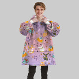 Personalized Halloween Anime Cat Snug Oversized Wearable Hoodie Blanket