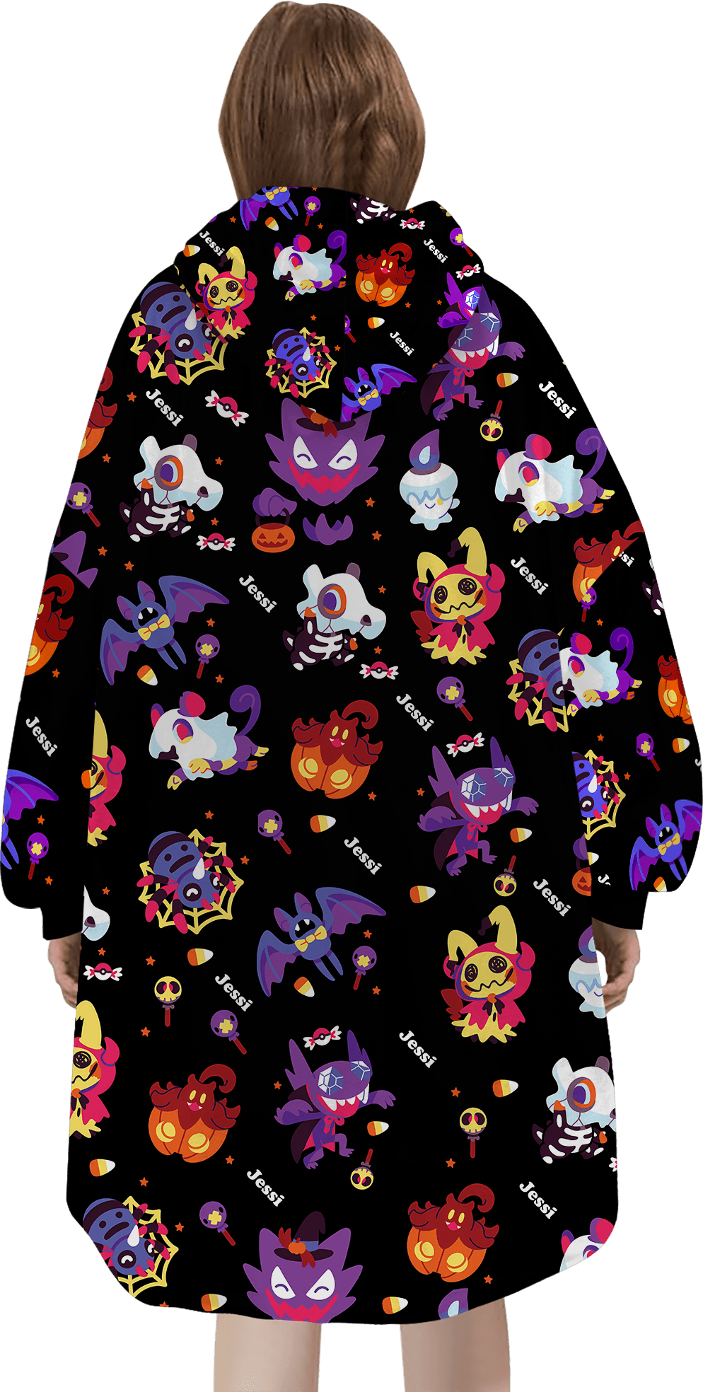 Custom Personalized Halloween Snug Oversized Wearable Hoodie Blanket