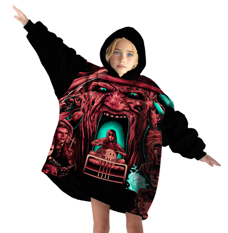 Personalized Snug Oversized Sherpa Wearable Freddy Krueger Nightmare Of Elm Street Hoodie Blanket