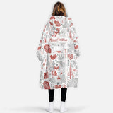 Personalized Scandinavian Christmas Snug Oversized Wearable Hoodie Blanket