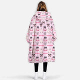 Personalized Adorable Cute Pink Ghost Pumpkin Snug Oversized Wearable Hoodie Blanket