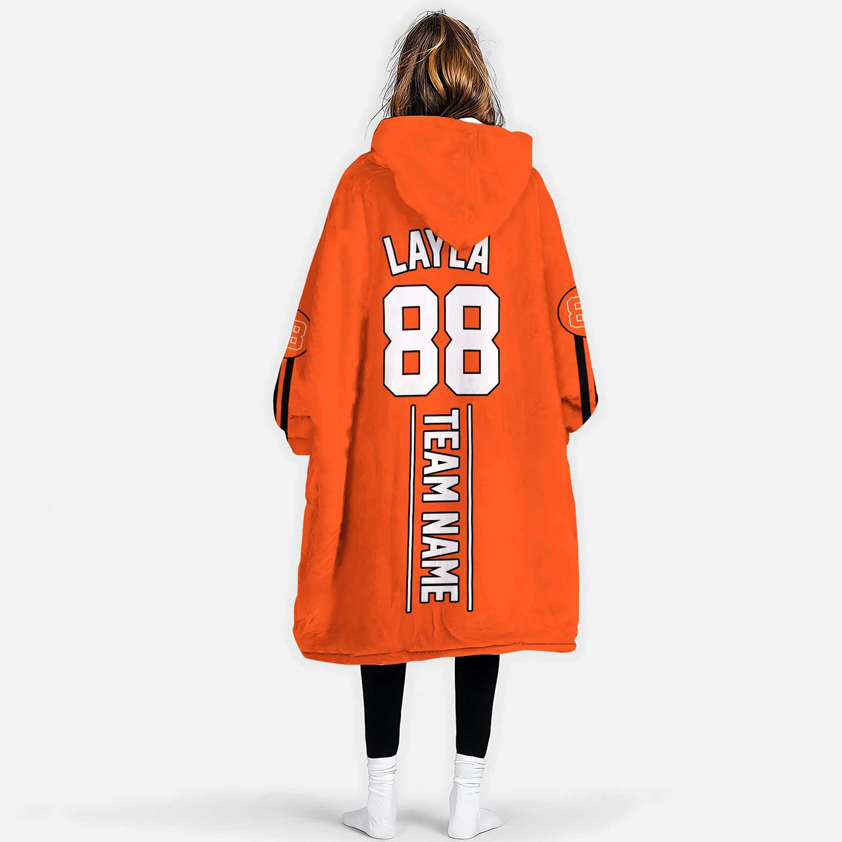 Personalized Face & Name Cincinnati Football Snug Oversized Wearable Hoodie Blanket