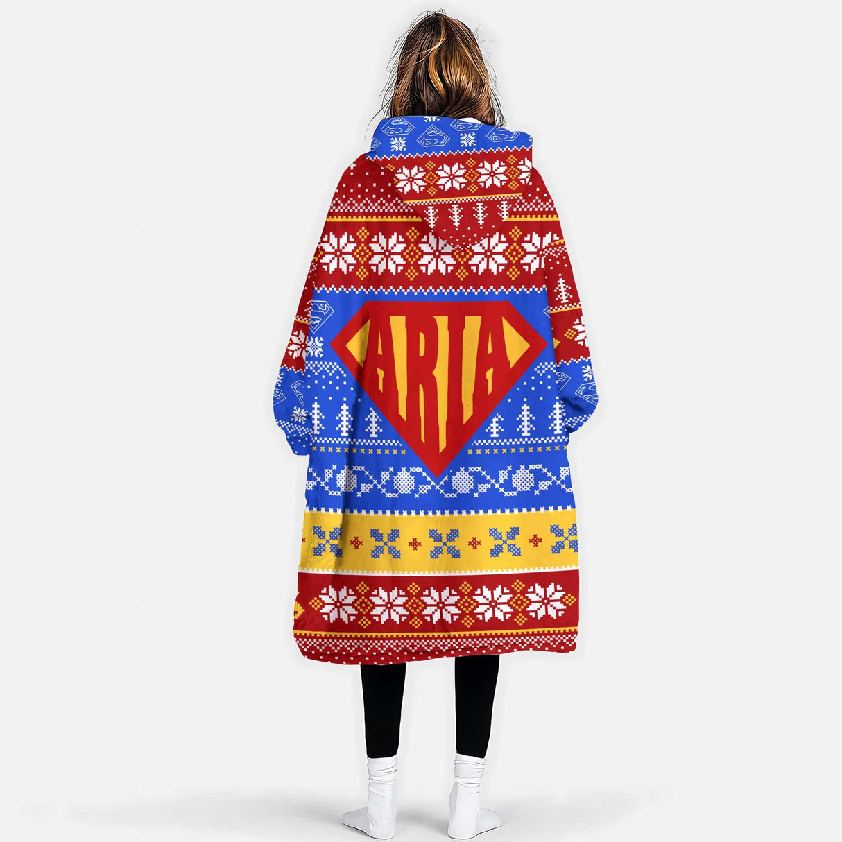 Personalized Super Heroes Snug Oversized Wearable Hoodie Blanket