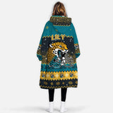 Personalized Jacksonville Football Snug Oversized Wearable Hoodie Blanket