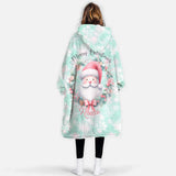 Personalized It's The Most Wonderful Time Christmas Snug Oversized Wearable Hoodie Blanket