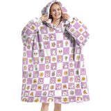 Personalized Groovy Retro Halloween Snug Oversized Wearable Hoodie Blanket