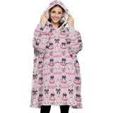 Personalized Adorable Cute Pink Ghost Pumpkin Snug Oversized Wearable Hoodie Blanket