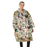 Personalized Face & Name Vintage Halloween 1950s Pin Up Girl Snug Oversized Wearable Hoodie Blanket