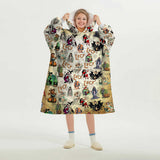 Personalized Face & Name Vintage Halloween 1950s Pin Up Girl Snug Oversized Wearable Hoodie Blanket