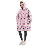 Personalized Adorable Cute Pink Ghost Pumpkin Snug Oversized Wearable Hoodie Blanket