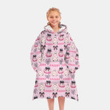 Personalized Adorable Cute Pink Ghost Pumpkin Snug Oversized Wearable Hoodie Blanket