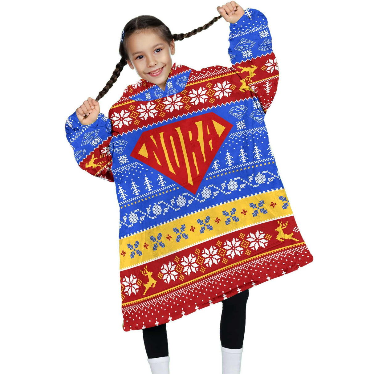 Personalized Super Heroes Snug Oversized Wearable Hoodie Blanket