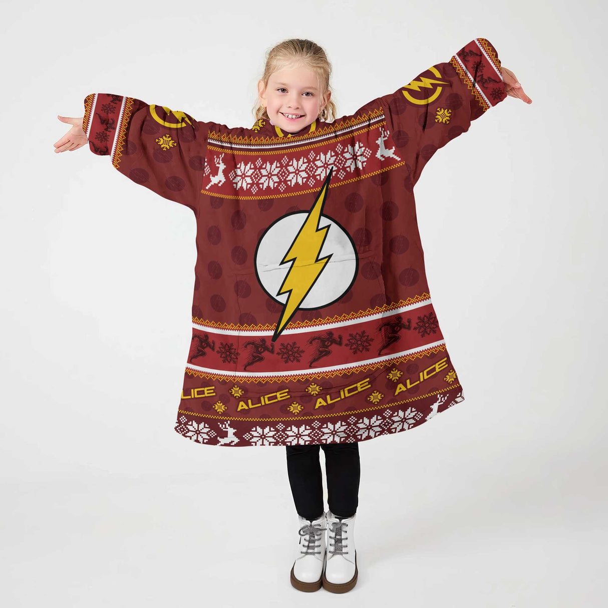 Personalized Fast Flash Snug Oversized Wearable Hoodie Blanket