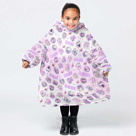 Personalized Pink Halloween Snug Oversized Wearable Hoodie Blanket