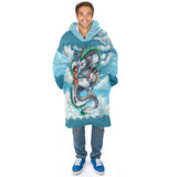 Personalized Anime Cartoon Haku Chihiro Snug Oversized Wearable Hoodie Blanket