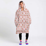 Personalized Groovy Retro Christmas Snug Oversized Wearable Hoodie Blanket