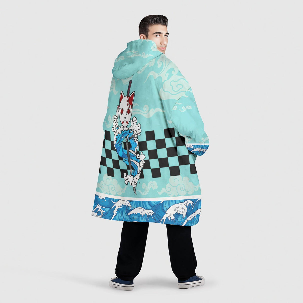 Custom Personalized Anime Snug Oversized Wearable Hoodie Blanket