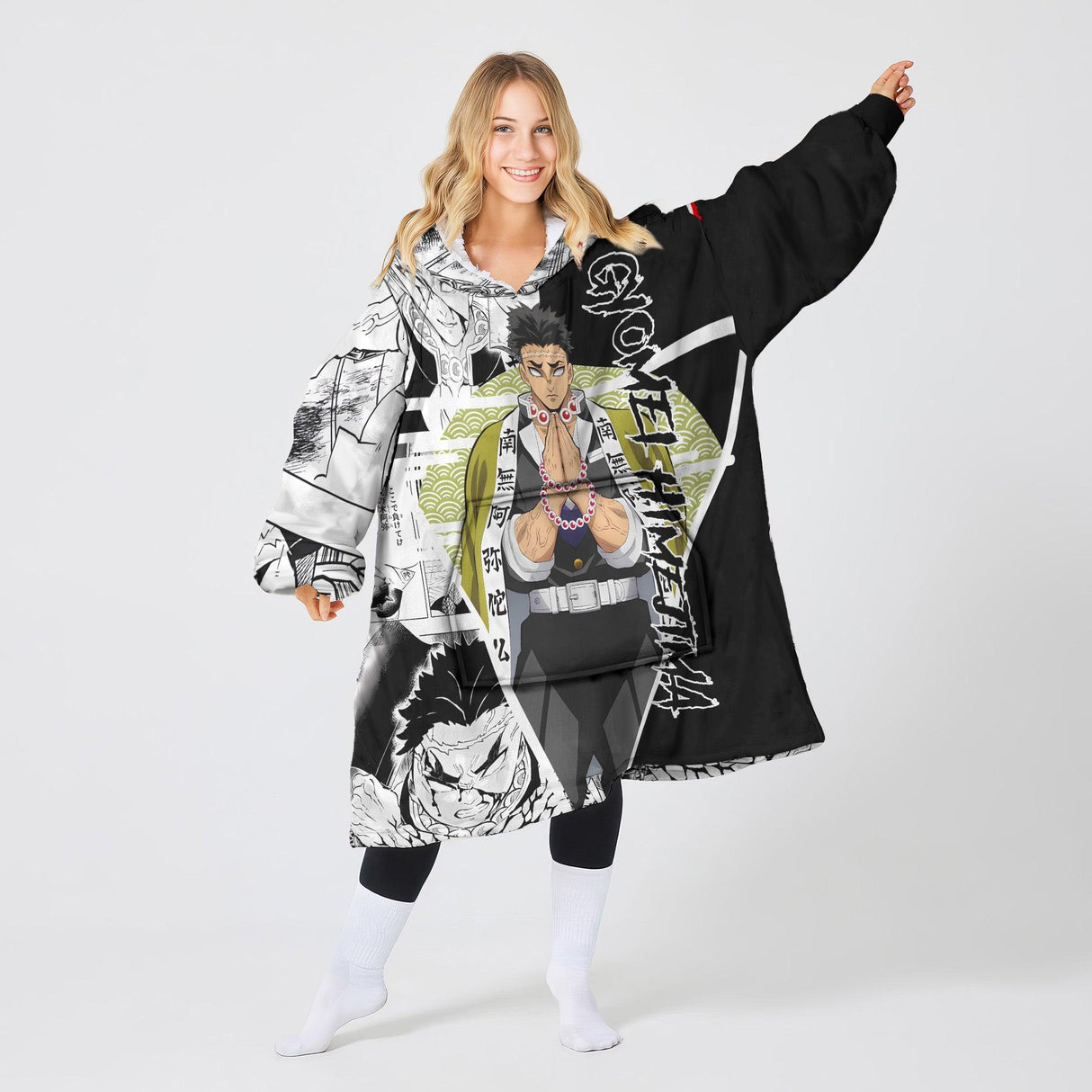 Custom Personalized Anime Snug Oversized Wearable Hoodie Blanket