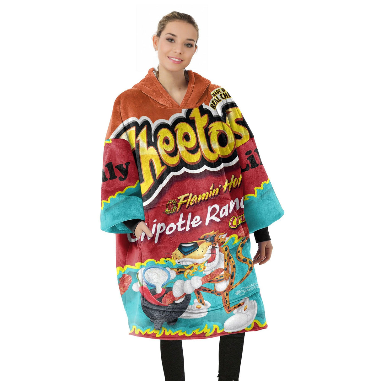 Custom Personalized American Snack Snug Oversized Wearable Hoodie Blanket