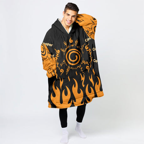 Custom Personalized Anime Snug Oversized Wearable Hoodie Blanket