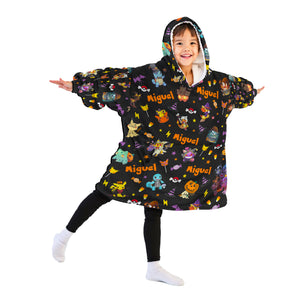 Personalized Snug Sherpa Oversized Wearable Halloween PK Adventure Hoodie Blanket