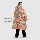 Personalized Firefighter Snug Oversized Wearable Hoodie Blanket