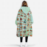 Personalized Football Season Fall Snug Oversized Wearable Hoodie Blanket