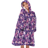 Personalized Floral Haunted House Snug Oversized Wearable Hoodie Blanket