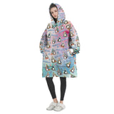 Personalized Christmas Penguin Sublimation Snug Oversized Wearable Hoodie Blanket