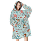 Personalized Christmas Hot Cocoa Snug Oversized Wearable Hoodie Blanket