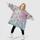 Personalized Christmas Penguin Sublimation Snug Oversized Wearable Hoodie Blanket