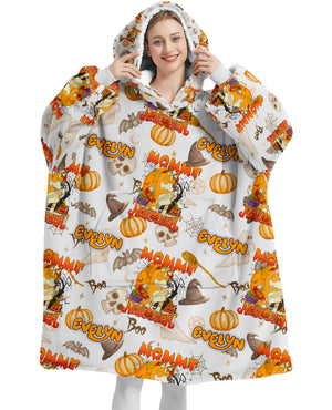 Personalized Snug Oversized Sherpa Wearable Blue Heeler Dog Mommy's Halloween Hoodie Blanket