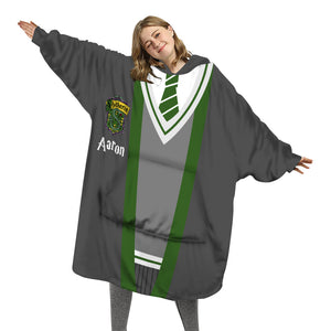 Personalized Snug Oversized Sherpa Wearable Salazar Slytherin Harry Potter Hoodie Blanket