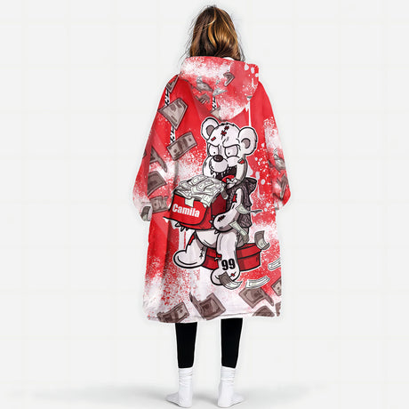 Personalized Cash Money 3D Snug Oversized Wearable Hoodie Blanket