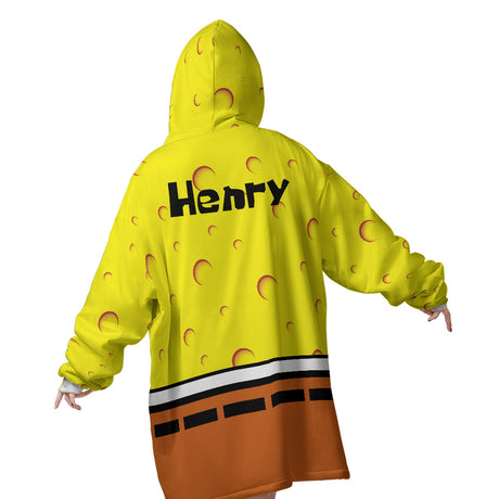 Personalized Snug Oversized Sherpa Wearable SpongeBob Squarepant Hoodie Blanket