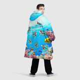 Personalized Christmas Turtle Snug Oversized Wearable Hoodie Blanket