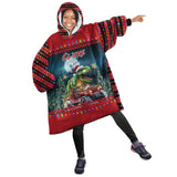 Personalized Christmas Monster Truck Snug Oversized Wearable Hoodie Blanket