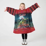 Personalized Christmas Monster Truck Snug Oversized Wearable Hoodie Blanket