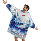 Personalized Gigantic Whale Snug Oversized Wearable Hoodie Blanket