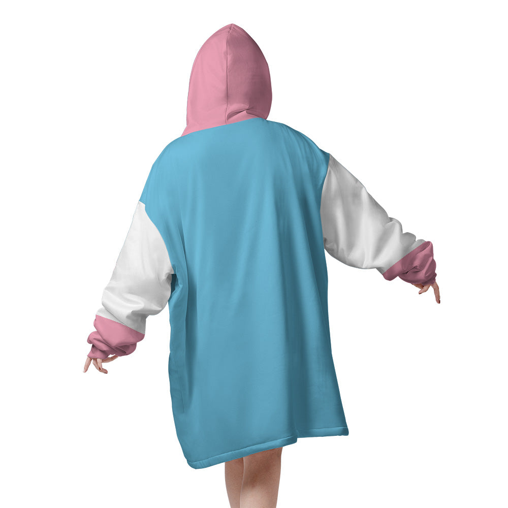 Personalized Snug Oversized Sherpa Wearable Sylveon PK Hoodie Blanket