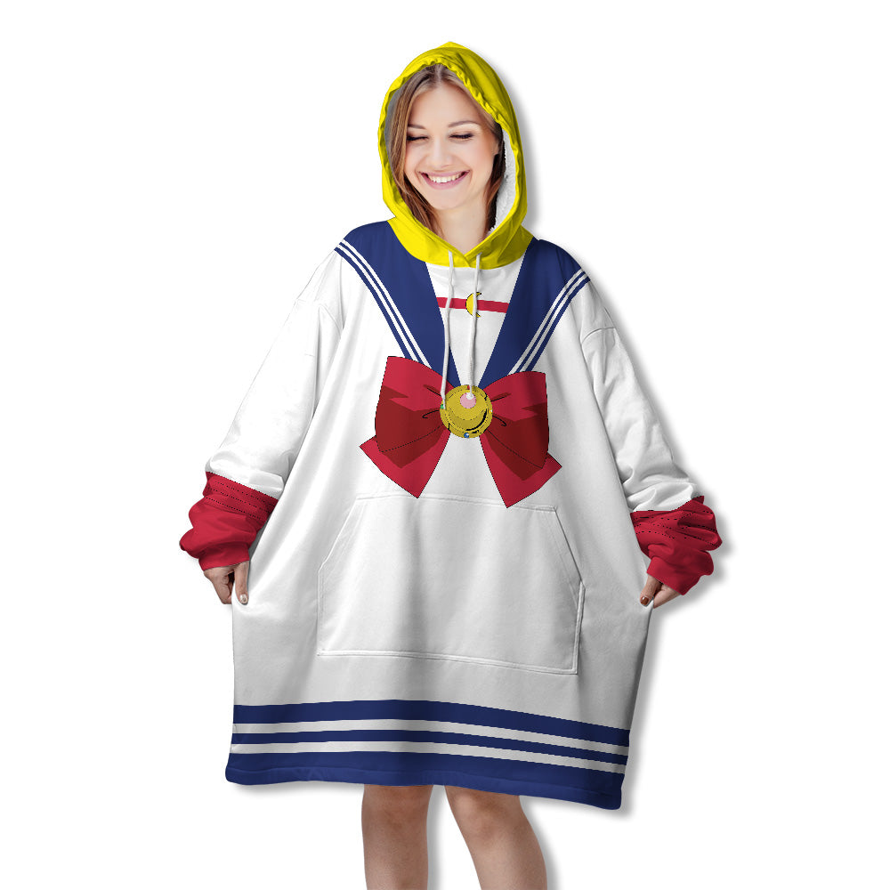 Personalized Snug Oversized Sherpa Wearable Usagi Tsukino - Sailor Moon Hoodie Blanket