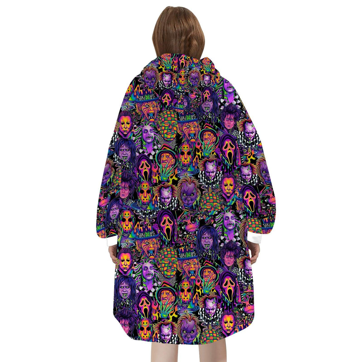 Custom Personalized Halloween Spooky Vibes Snug Oversized Wearable Hoodie Blanket