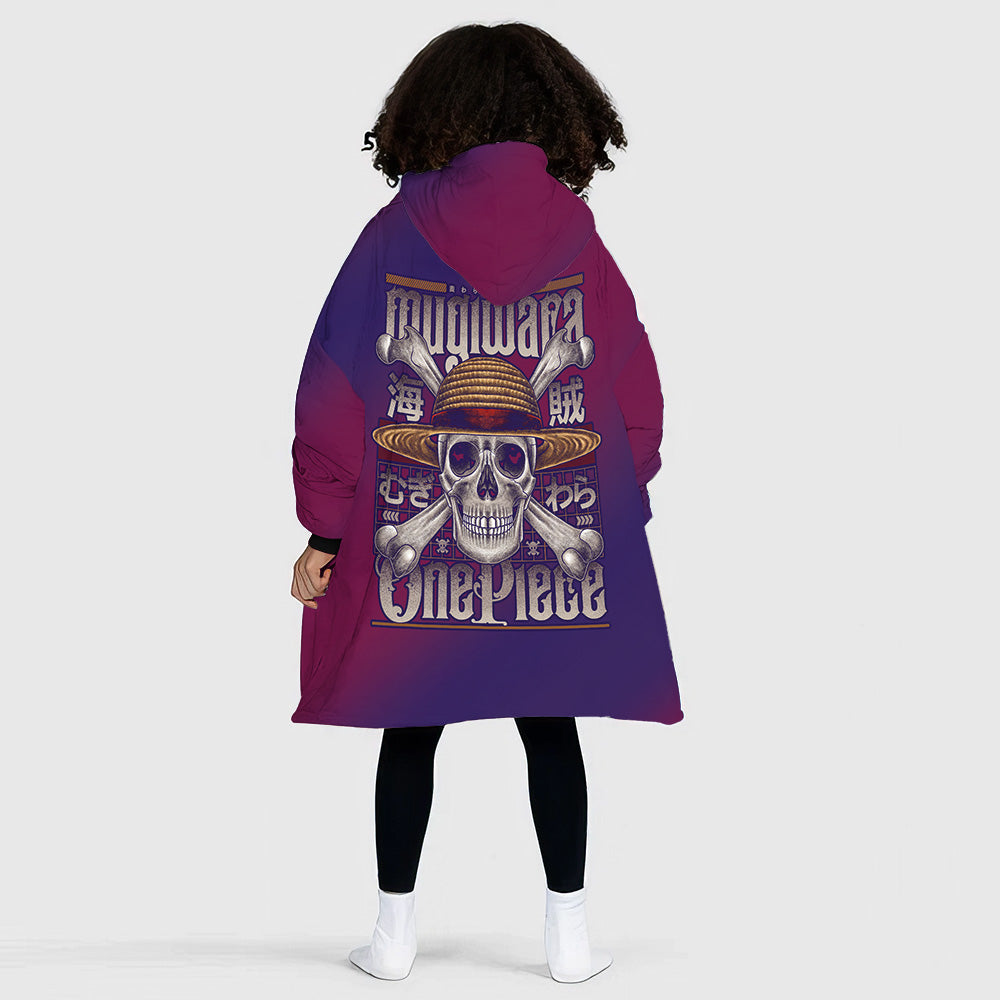 Personalized Snug Oversized Sherpa Wearable Pirate Piece Boy Hoodie Blanket