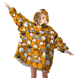 Personalized Snug Oversized Sherpa Wearable Garfield Hoodie Blanket